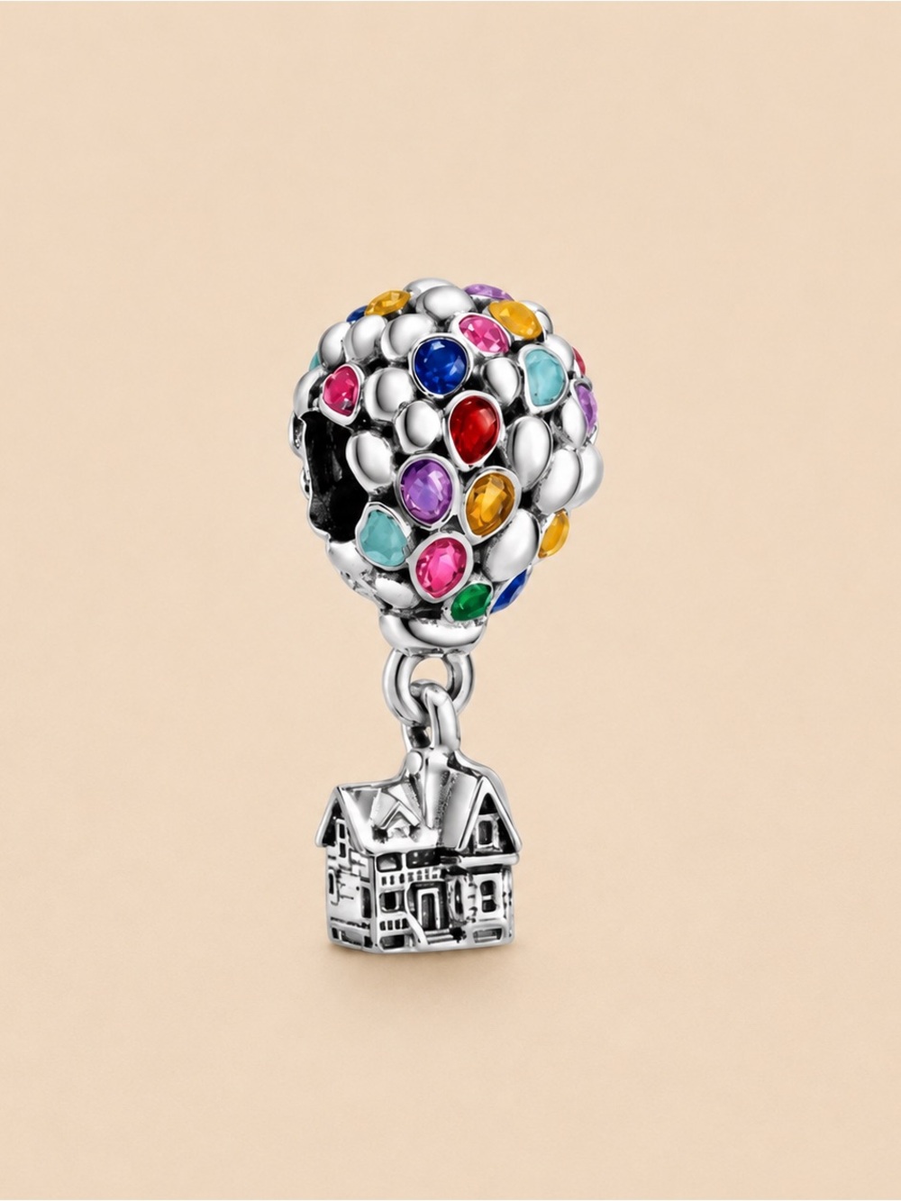 Pandora Silver Multicolor Crystal Circle Dangle Charm